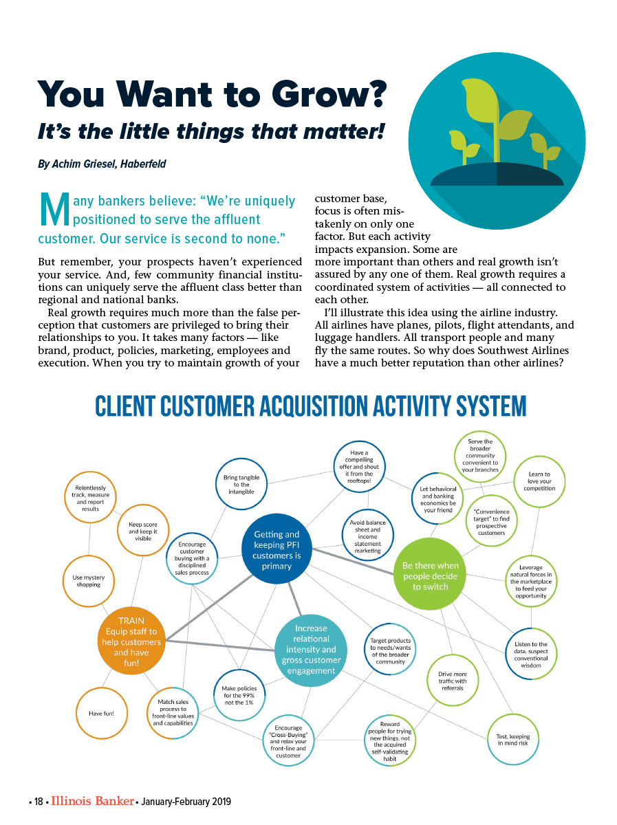 You Want To Grow? It's the Little Things that Matter! Illinois Banker January Article