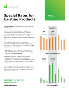 Special Rates for Existing Products